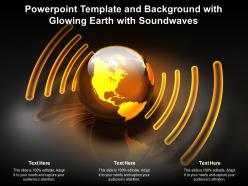 Powerpoint template and background with glowing earth with soundwaves