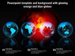 Powerpoint template and background with glowing orange and blue globes