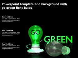 Powerpoint template and background with go green light bulbs