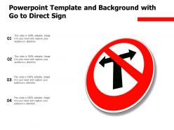 Powerpoint template and background with go to direct sign