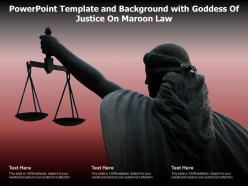 Powerpoint template and background with goddess of justice on maroon law