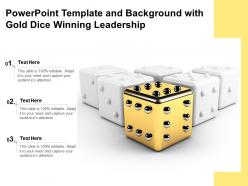 Powerpoint template and background with gold dice winning leadership