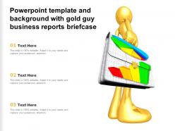 Powerpoint template and background with gold guy business reports briefcase
