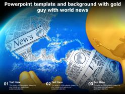 Powerpoint template and background with gold guy with world news