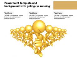 Powerpoint template and background with gold guys running