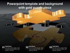 Powerpoint template and background with gold puzzle piece