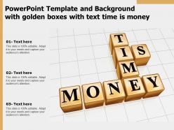 Powerpoint template and background with golden boxes with text time is money