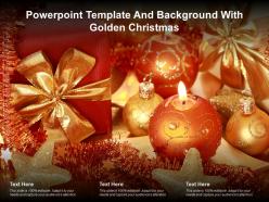 Powerpoint template and background with golden christmas