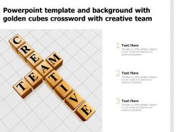 Powerpoint template and background with golden cubes crossword with creative team