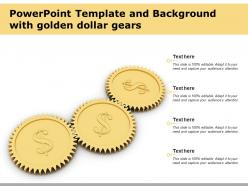 Powerpoint Template And Background With Golden Dollar Gears