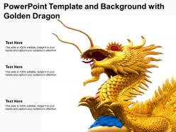 Powerpoint template and background with golden dragon