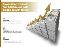 Powerpoint template and background with golden growth future