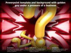 Powerpoint template and background with golden guy under a pressure of a business