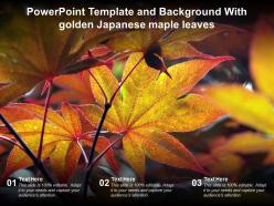 Powerpoint template and background with golden japanese maple leaves