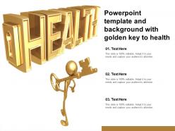 Powerpoint template and background with golden key to health
