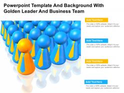 Powerpoint template and background with golden leader and business team