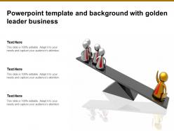 Powerpoint template and background with golden leader business