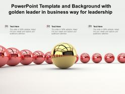 Powerpoint template and background with golden leader in business stairs