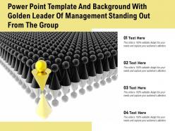 Powerpoint template and background with golden leader of management standing out from the group
