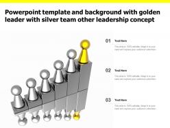 Powerpoint template and background with golden leader with silver team other leadership concept