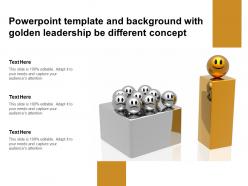 Powerpoint template and background with golden leadership be different concept