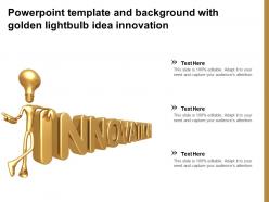 Powerpoint template and background with golden lightbulb idea innovation