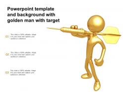 Powerpoint template and background with golden man with target