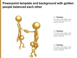 Powerpoint template and background with golden people balanced each other