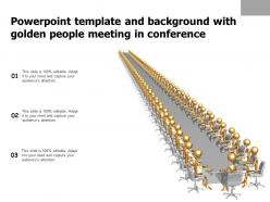 Powerpoint template and background with golden people meeting in conference