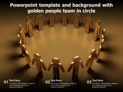 Powerpoint template and background with golden people team in circle