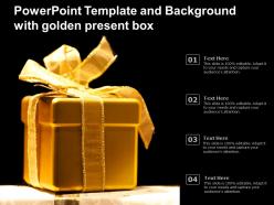 Powerpoint template and background with golden present box