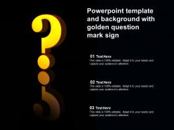 Powerpoint template and background with golden question mark sign