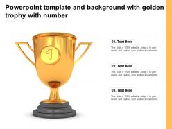 Powerpoint template and background with golden trophy with number