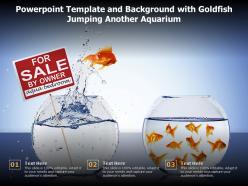 Powerpoint template and background with goldfish jumping another aquarium