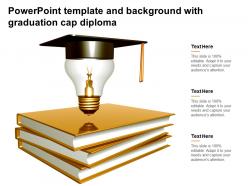 Powerpoint template and background with graduation cap diploma