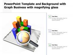 Powerpoint template and background with graph business with magnifying glass