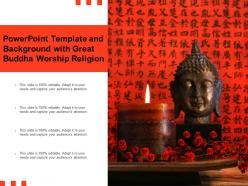 Powerpoint template and background with great buddha worship religion