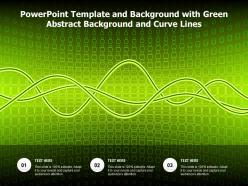 Powerpoint template and background with green abstract background and curve lines
