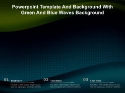 Powerpoint template and background with green and blue waves background
