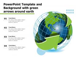 Powerpoint template and background with green arrows around earth