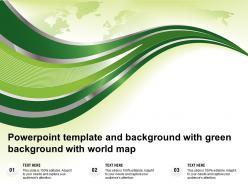 Powerpoint template and background with green background with world map
