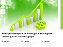 Powerpoint template and background with green dollar sign and business graph