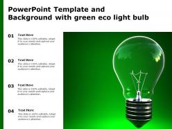 Powerpoint template and background with green eco light bulb