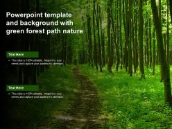 Powerpoint template and background with green forest path nature