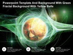 Powerpoint template and background with green fractal background with yellow balls