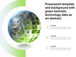 Powerpoint template and background with green futuristic technology data as art abstract