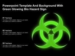 Powerpoint template and background with green glowing bio hazard sign