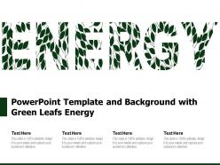 Powerpoint template and background with green leafs energy
