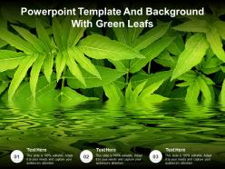 Powerpoint template and background with green leafs