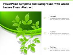 Powerpoint template and background with green leaves floral abstract